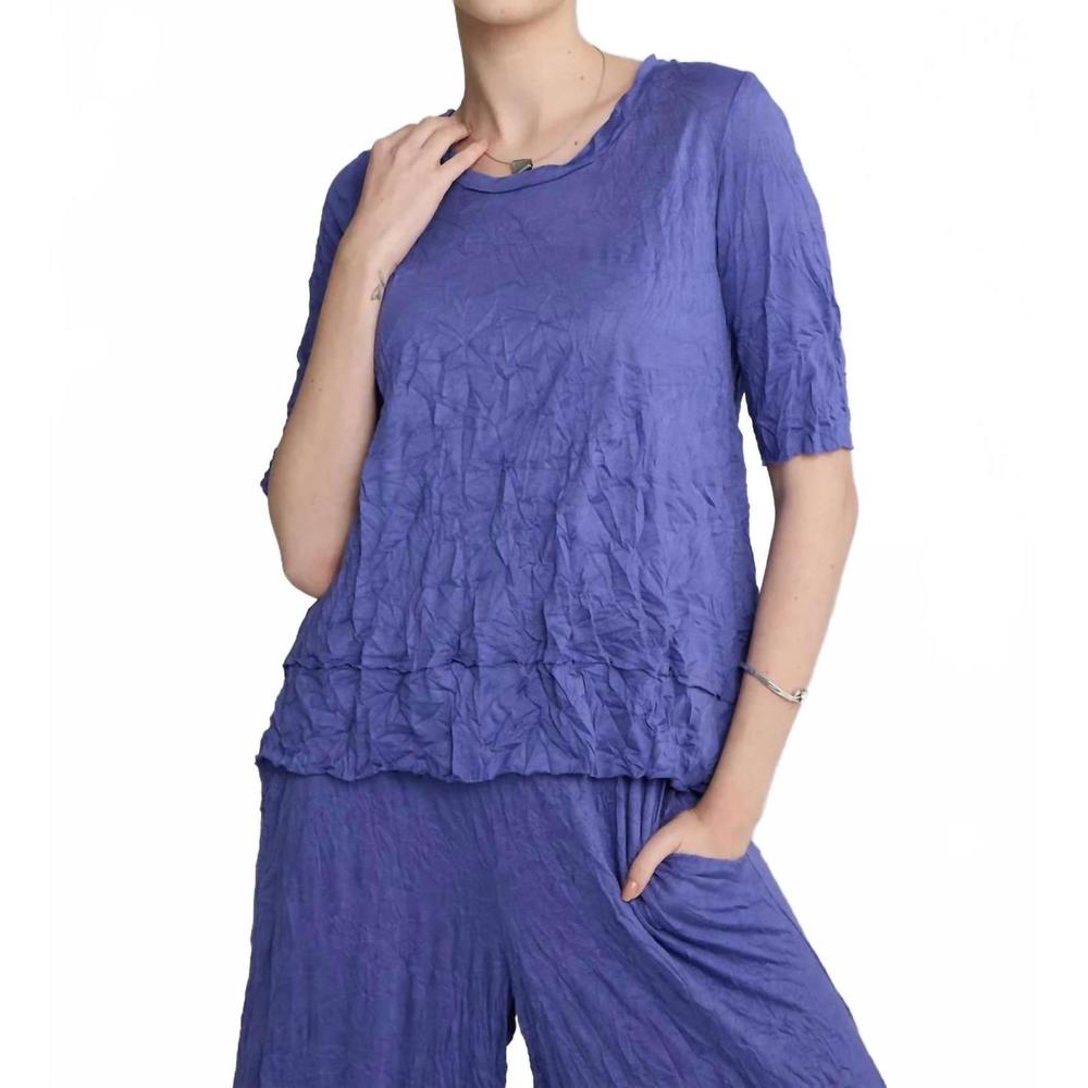 NEW LUUKAA flira wrinkled jersey top in lilac